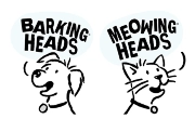 Barkings Heads & Meowing Heads (Dog and Cat food) Logo