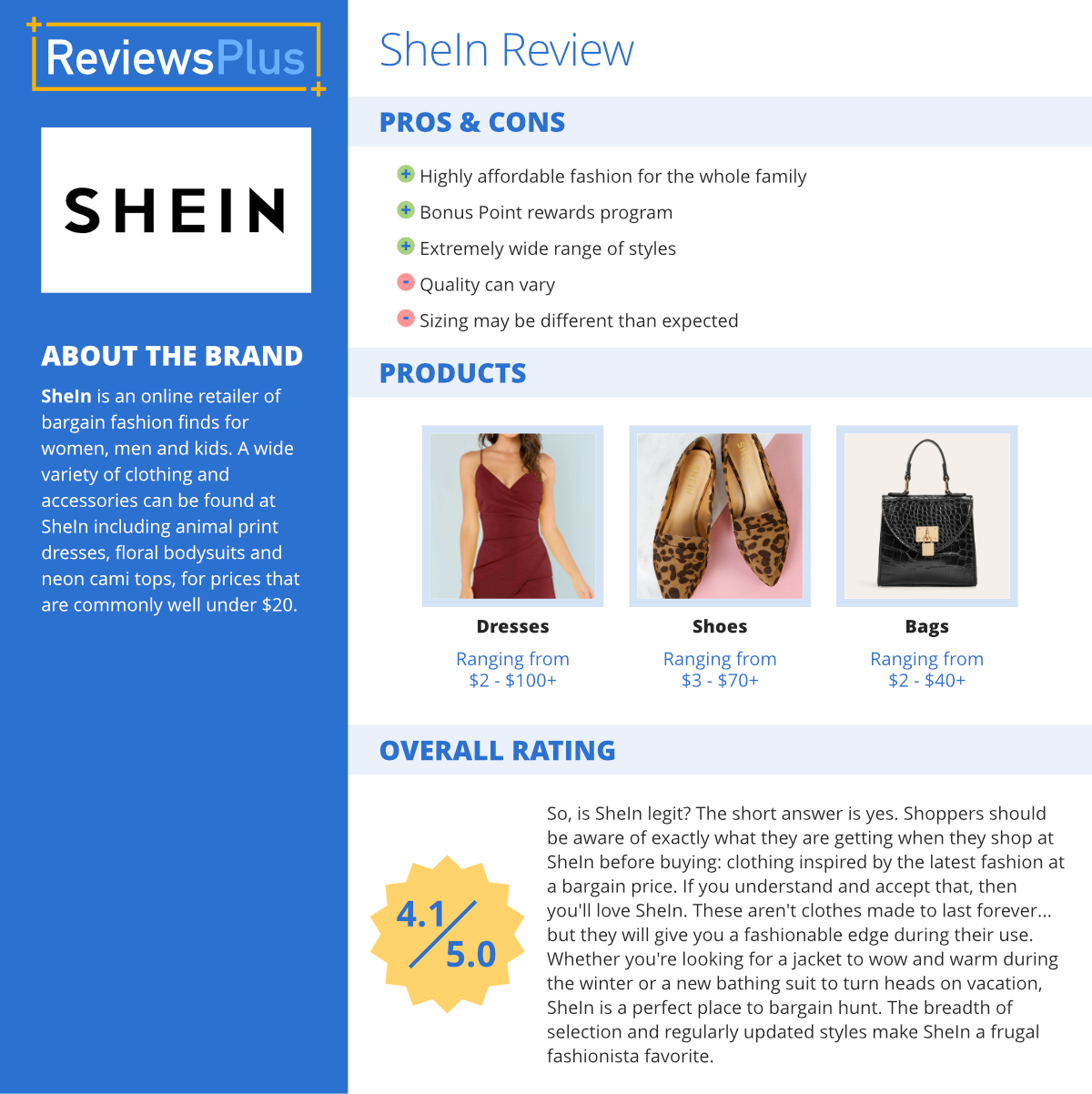 review shein bag